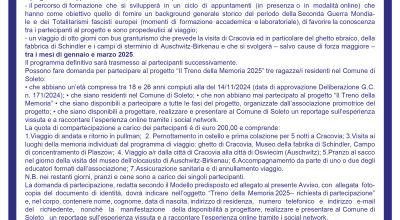 Avviso Pubblico per la partecipazione al  Treno della Memoria 2025