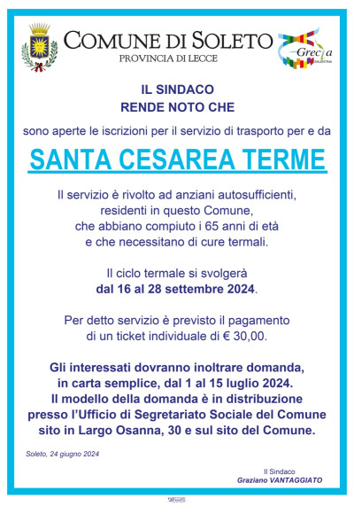 Servizio di trasporto presso Terme di Santa Cesarea 