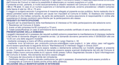 AVVISO PUBBLICO per la selezione dei partecipanti al viaggio in Grecia presso...