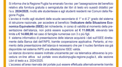 AVVISO PER L’ASSEGNAZIONE DEL BENEFICIO RELATIVO ALLA FORNITURA GRATUIT...